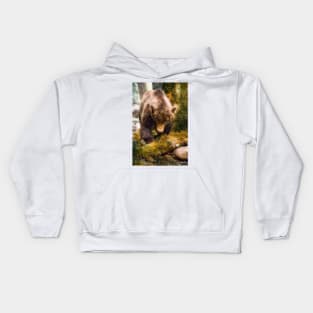 Mystic Grizzly Bear in the Forest Kids Hoodie